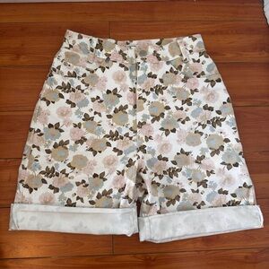 Vintage High Waist Floral Women Denim Shorts